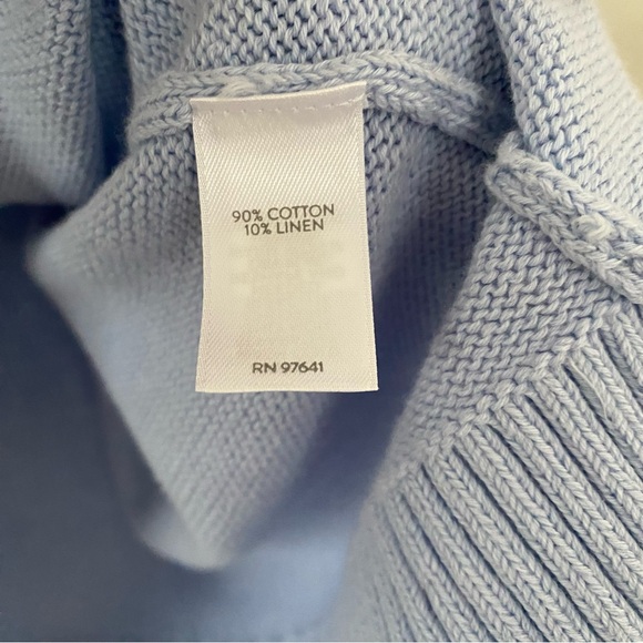 J. Jill Crochet Sleeve Spring Sweater Size XL Cotton Linen Blend Soft Girl Knit - Picture 8 of 10